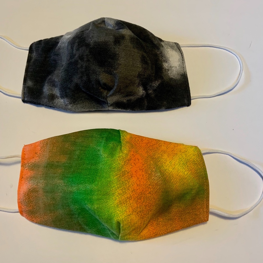 New 2 PACK Cotton Cloth Face Mask TIE DYE  3-Ply